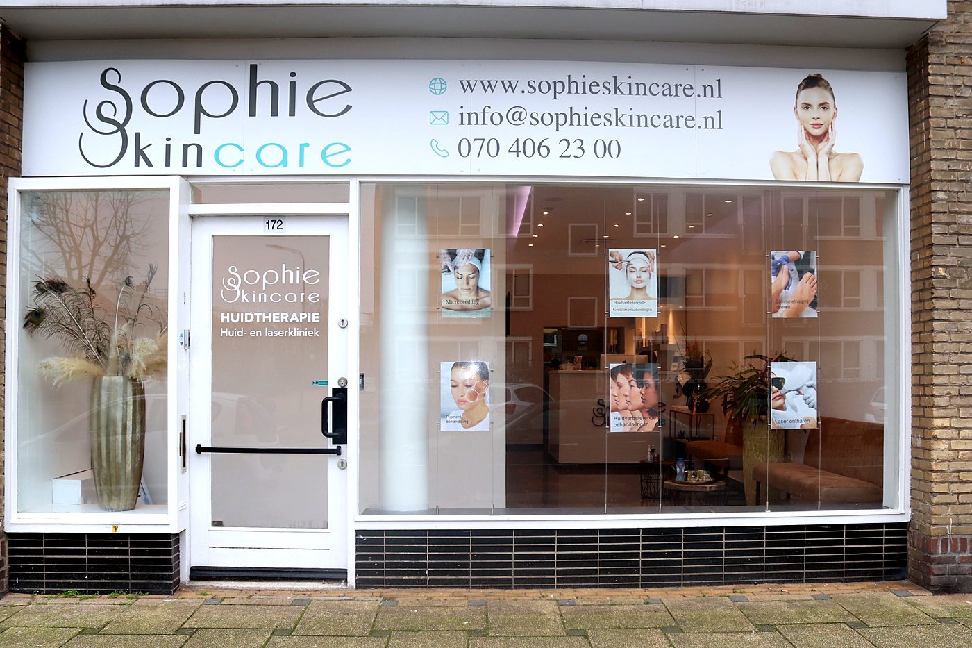 Gevel van de huidkliniek van Sophie Skincare aan de Bruijnings Ingenhoeslaan 172 in Voorburg