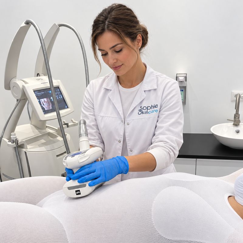 Bodyshape-specialist voert een LPG Endermologie-behandeling uit